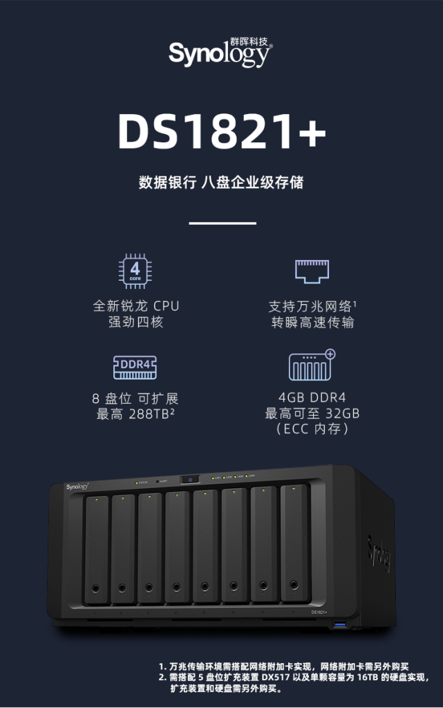 2020群晖最后一款新品--DS1821+现已登场！